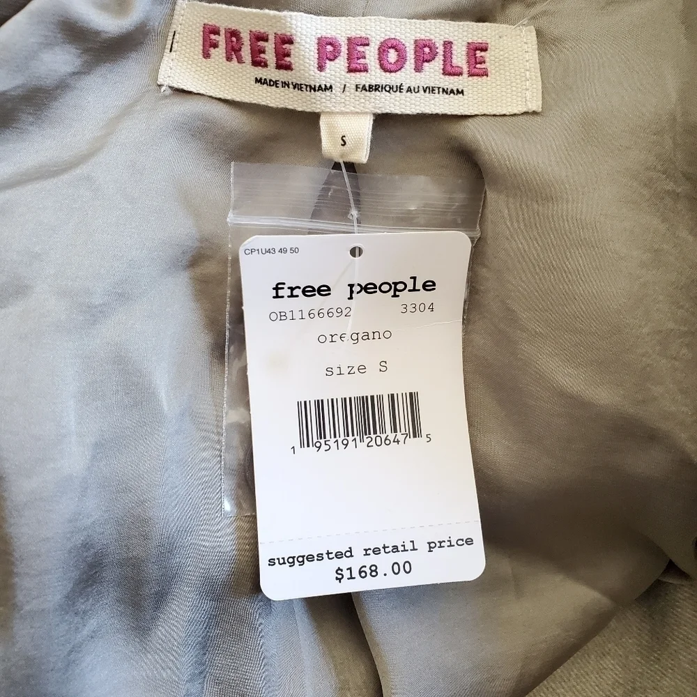 New Free People Hannah Slouchy Boyfriend Oregano Blazer Coat Jacket NWT Large